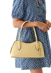Satchel Bag with Enamel Flower Hang Off