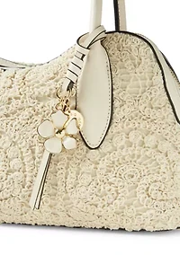Satchel Bag wth Enamel Flower Hang Off