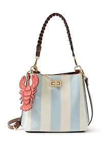 Triple Entry Bucket Bag with Hang Off Crossbody Strap