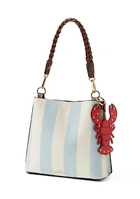 Triple Entry Bucket Bag with Hang Off Crossbody Strap