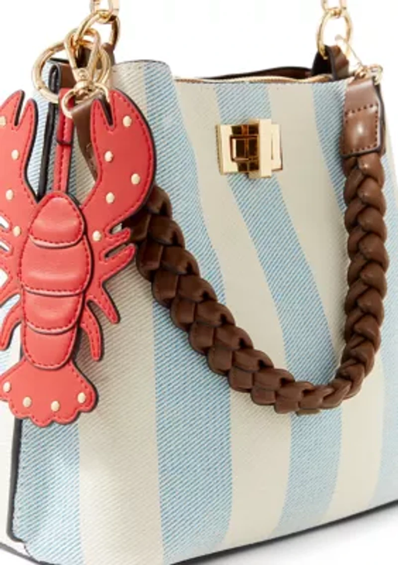 Triple Entry Bucket Bag with Hang Off Crossbody Strap