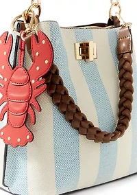 Triple Entry Bucket Bag with Hang Off Crossbody Strap