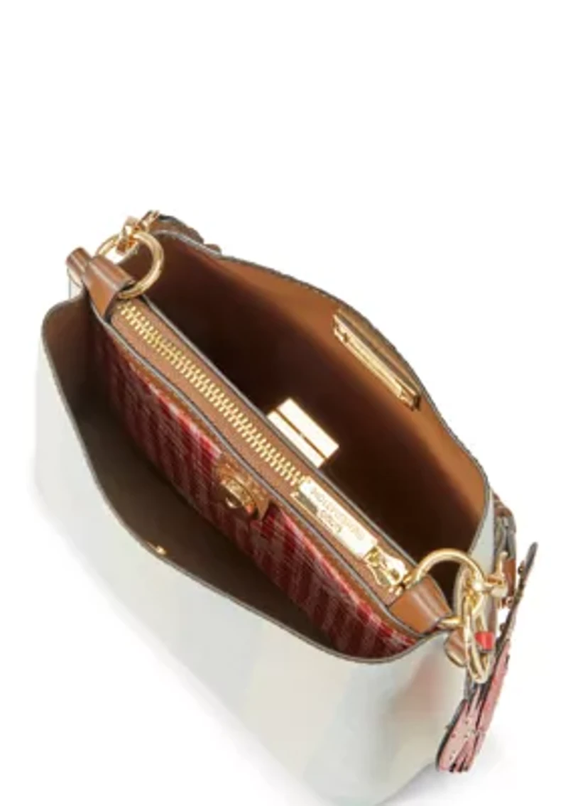 Triple Entry Bucket Bag with Hang Off Crossbody Strap