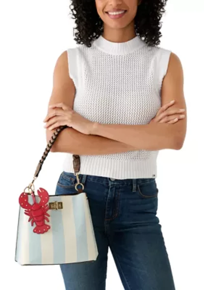 Triple Entry Bucket Bag with Hang Off Crossbody Strap