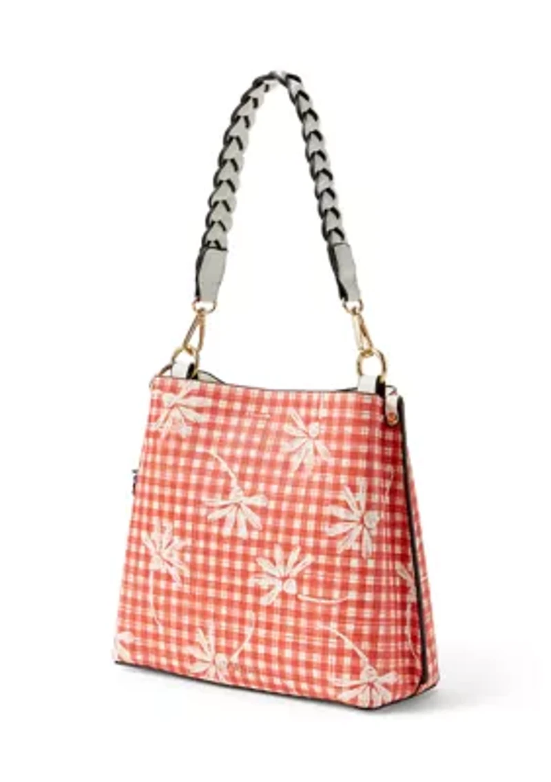 Triple Entry Bucket Bag with Hang Off Crossbody Strap