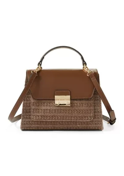 Top Handle Crossbody Bag with Logo Lock