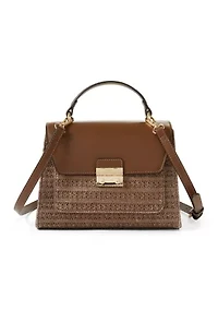 Top Handle Crossbody Bag with Logo Lock