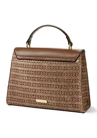 Top Handle Crossbody Bag with Logo Lock