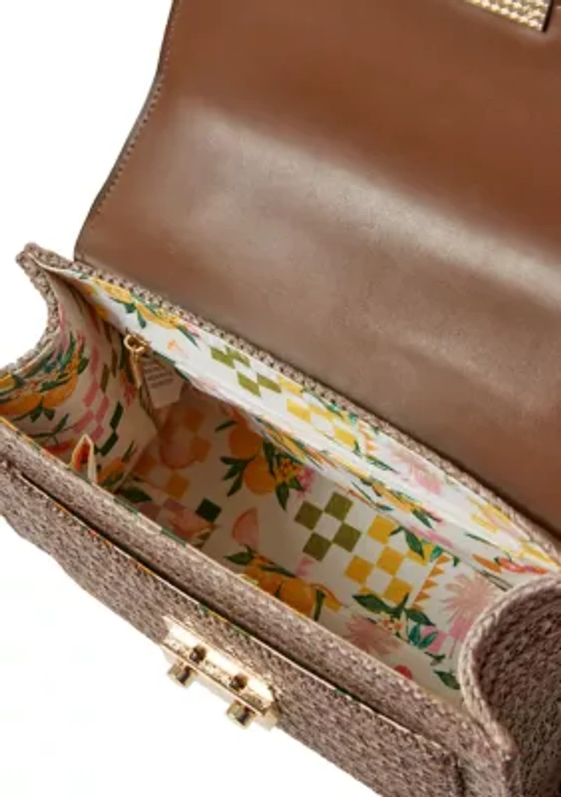 Top Handle Crossbody Bag with Logo Lock