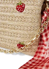 Double Compartment Top Zip Crossbody Bag with Scarf