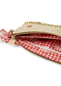 Double Compartment Top Zip Crossbody Bag with Scarf