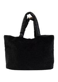 Reversible Sherpa Nylon Tote with Pouch