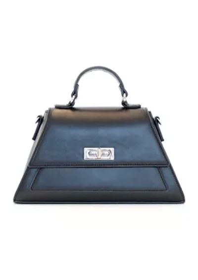 Angular Top Handle Turnlock Satchel