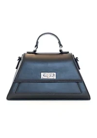 Angular Top Handle Turnlock Satchel