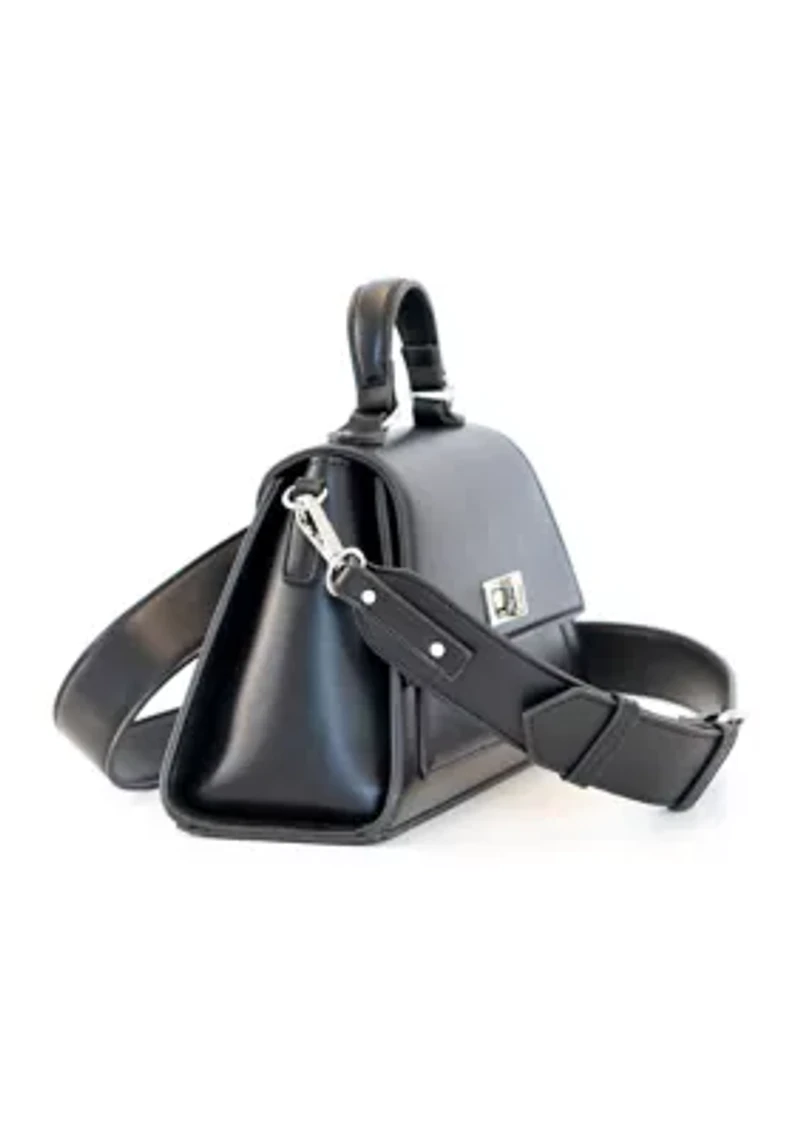 Angular Top Handle Turnlock Satchel