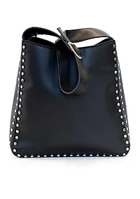 Studded Edge Hobo Bag with Card Holder