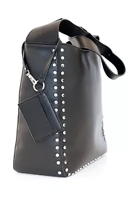Studded Edge Hobo Bag with Card Holder