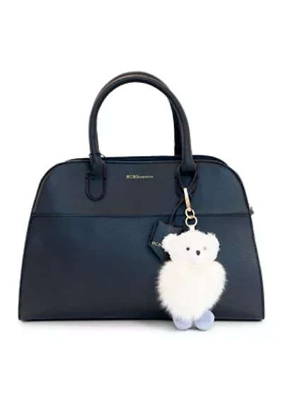Structured Satchel with Bear Charm