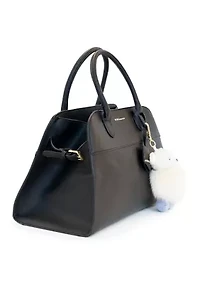 Structured Satchel with Bear Charm 