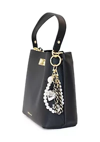 Triple Entry Turnlock Bucket Bag with Charm