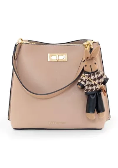  Triple Entry Turnlock Bucket Bag with Charm