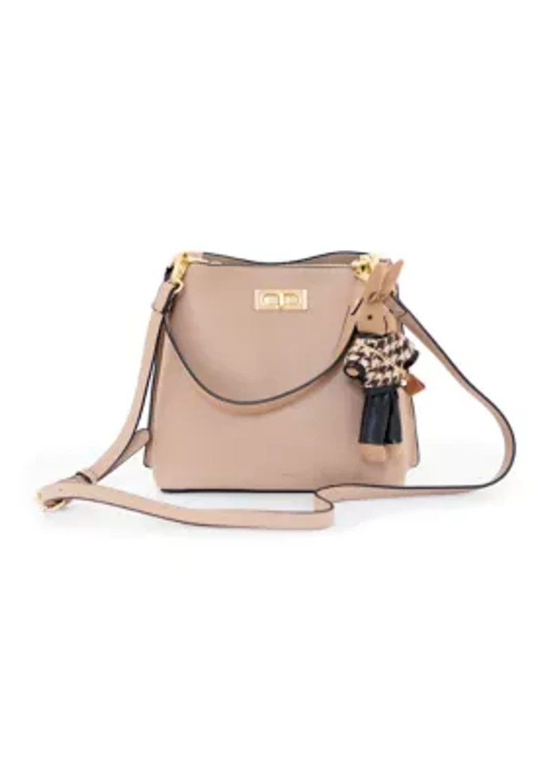  Triple Entry Turnlock Bucket Bag with Charm