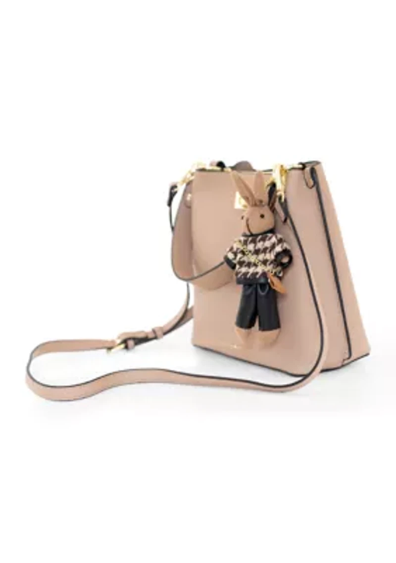  Triple Entry Turnlock Bucket Bag with Charm