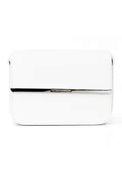Triple Compartment Metal Bar Crossbody