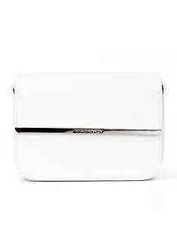 Triple Compartment Metal Bar Crossbody