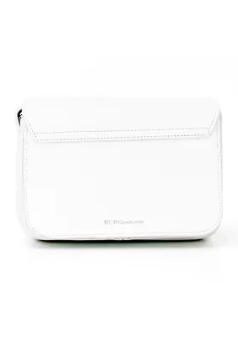 Triple Compartment Metal Bar Crossbody