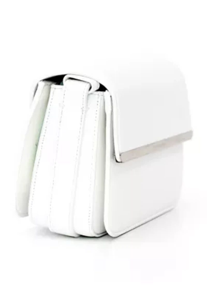 Triple Compartment Metal Bar Crossbody