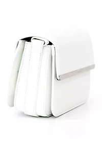 Triple Compartment Metal Bar Crossbody