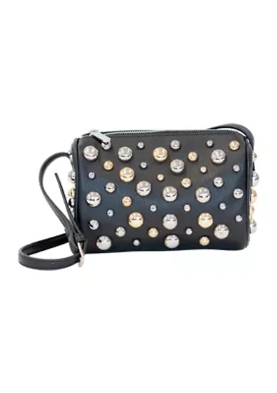 Mixed Dome Studded Barrel Shoulder Bag