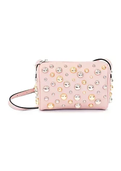 Mixed Dome Studded Barrel Shoulder Bag
