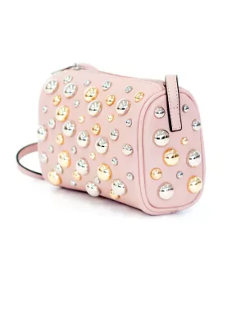 Mixed Dome Studded Barrel Shoulder Bag
