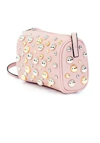 Mixed Dome Studded Barrel Shoulder Bag