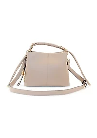 Double Comp Satchel with Woven Chain Handle Flower Lacing Handoff