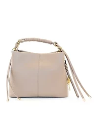 Double Comp Satchel with Woven Chain Handle Flower Lacing Handoff