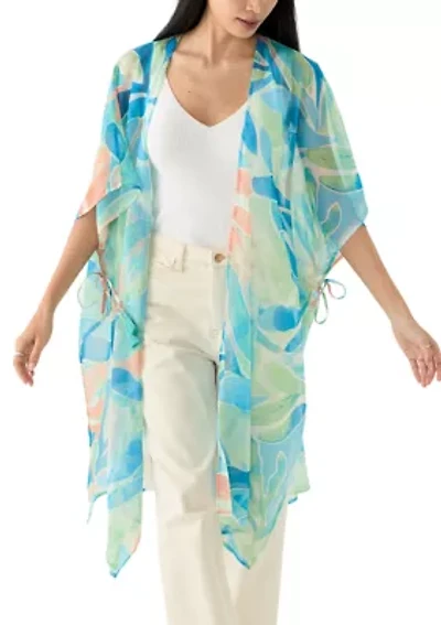 Washy Leaf Printed Lurex Duster
