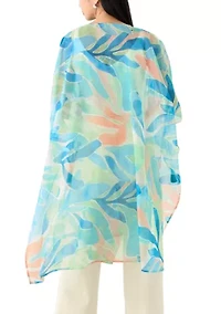Washy Leaf Printed Lurex Duster