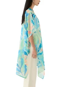Washy Leaf Printed Lurex Duster