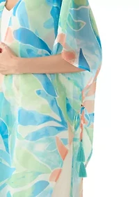 Washy Leaf Printed Lurex Duster