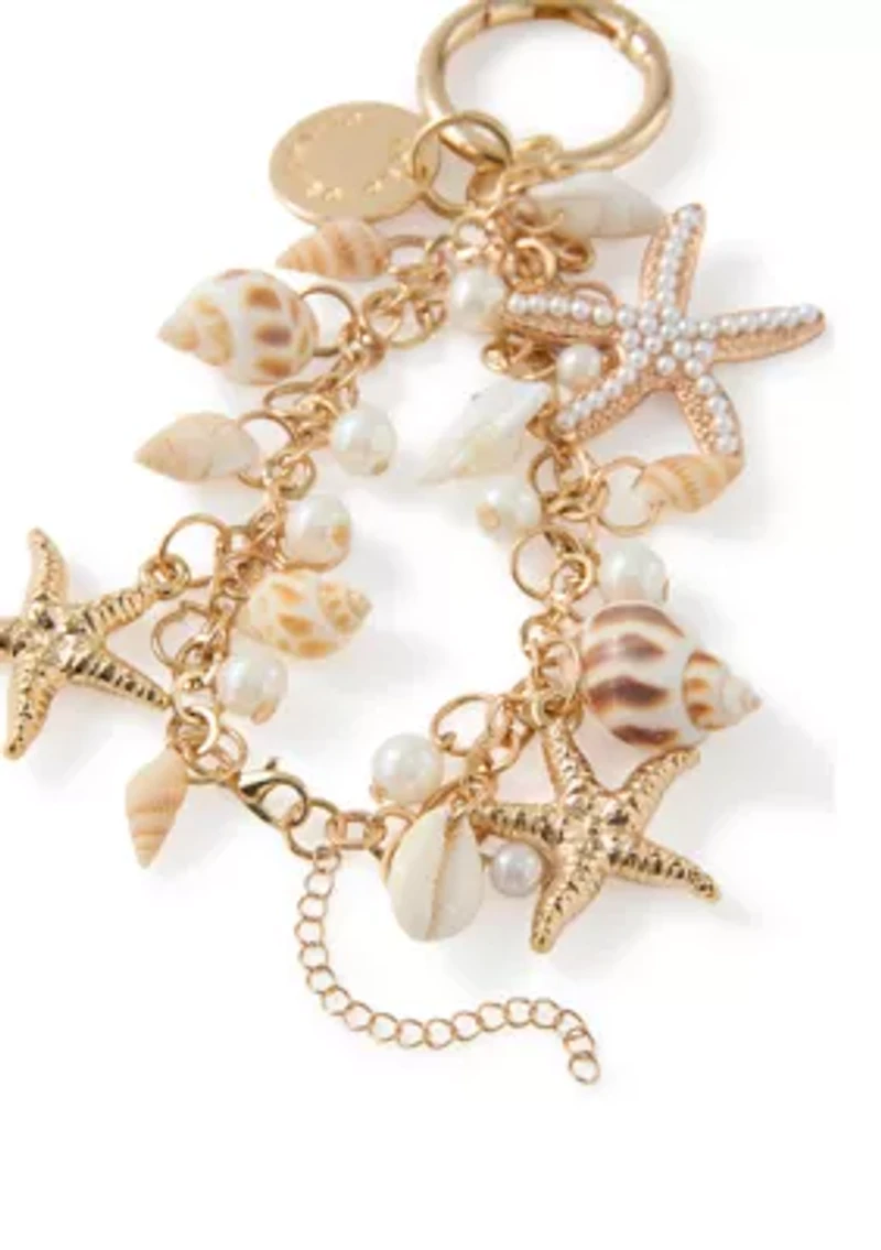 Sea Shell Cluster Bag Charm
