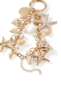 Sea Shell Cluster Bag Charm