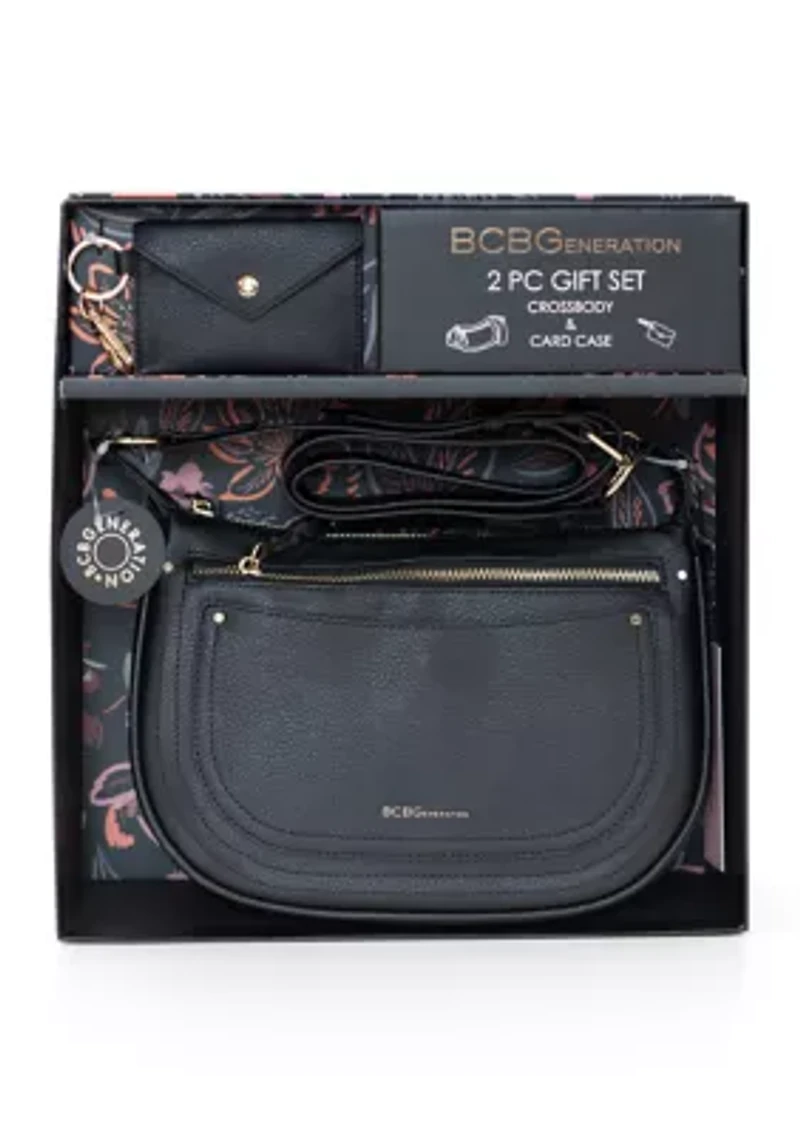 2-Piece Crescent Crossbody Bag and Card Case Gift Set
