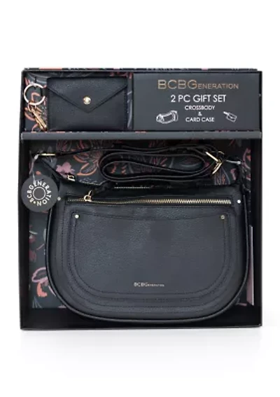 2-Piece Crescent Crossbody Bag and Card Case Gift Set