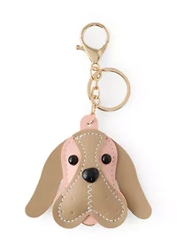 Dog Bag Charm with Gold Hardware 