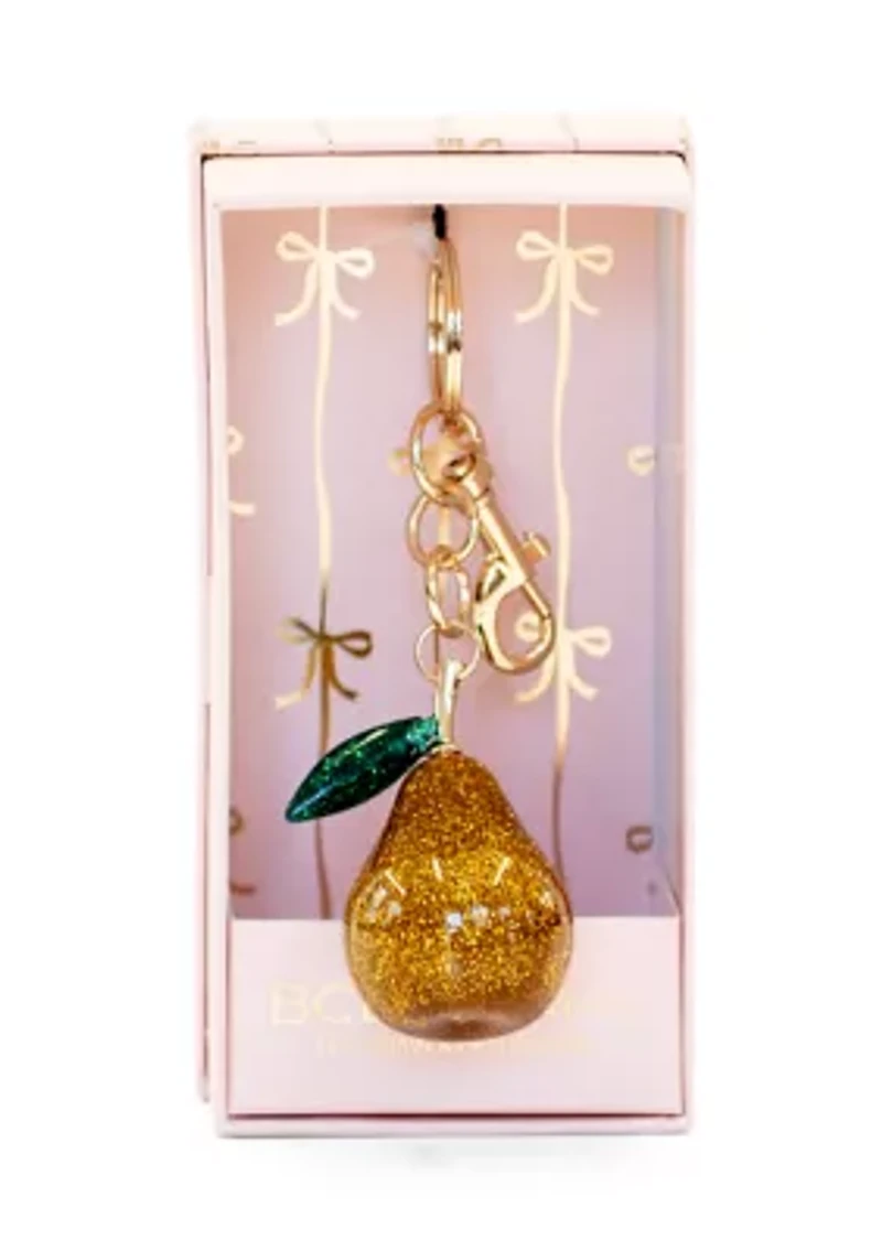 Glitter Pear Bag Charm