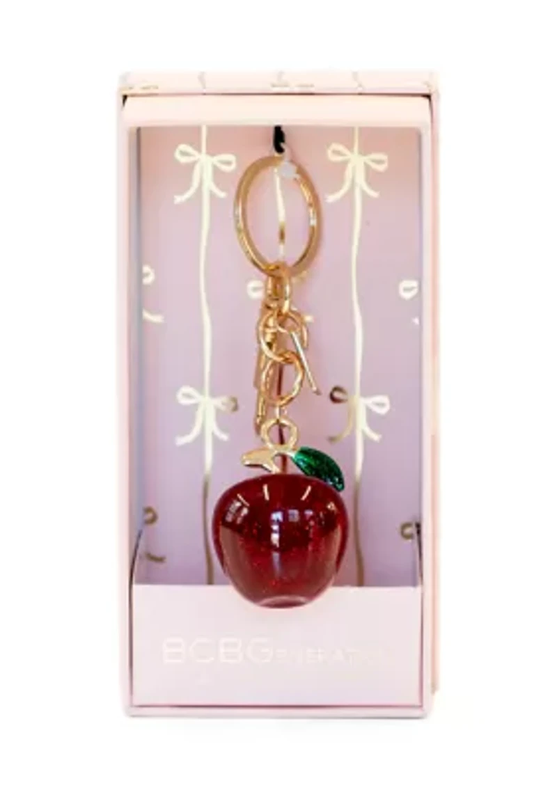 Glitter Apple Bag Charm