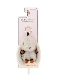 Fur Rabbit Bag Charm with Trim 